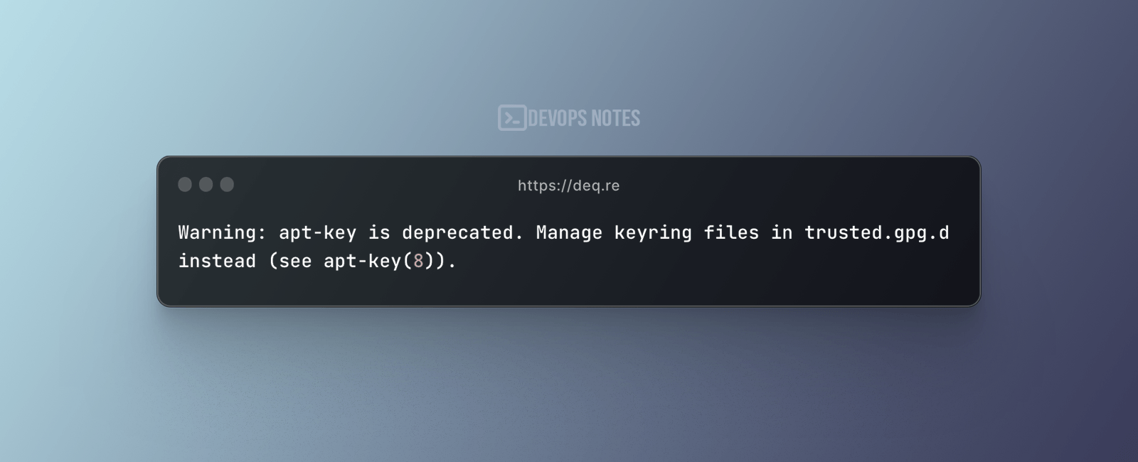 Ubuntu 22.04 решение apt-key is deprecated